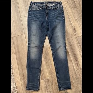 Silver high rise super skinny jeans